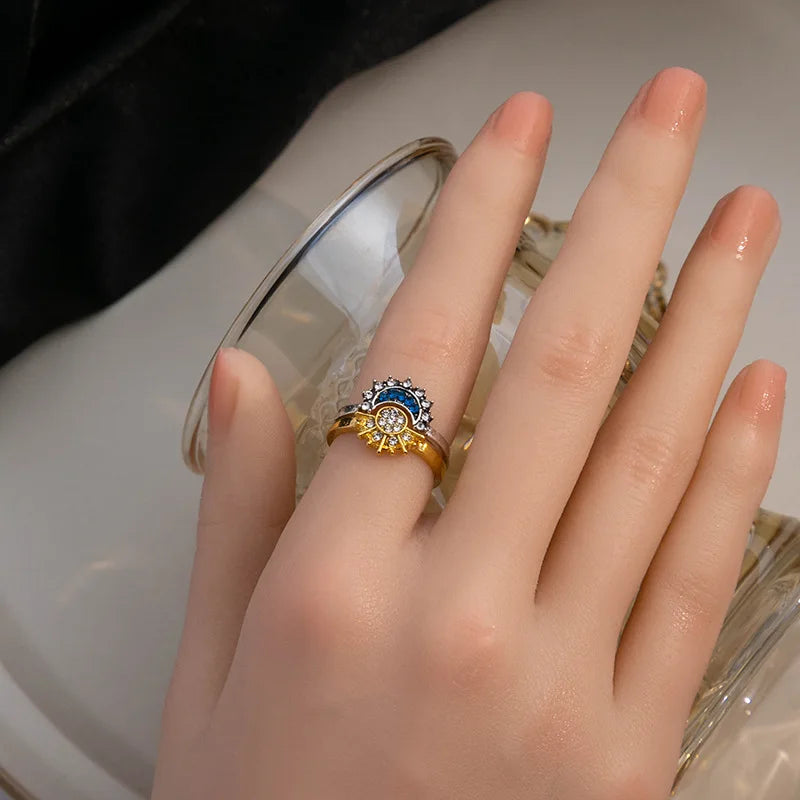 Pierścionki Para Księżyc i Słońce